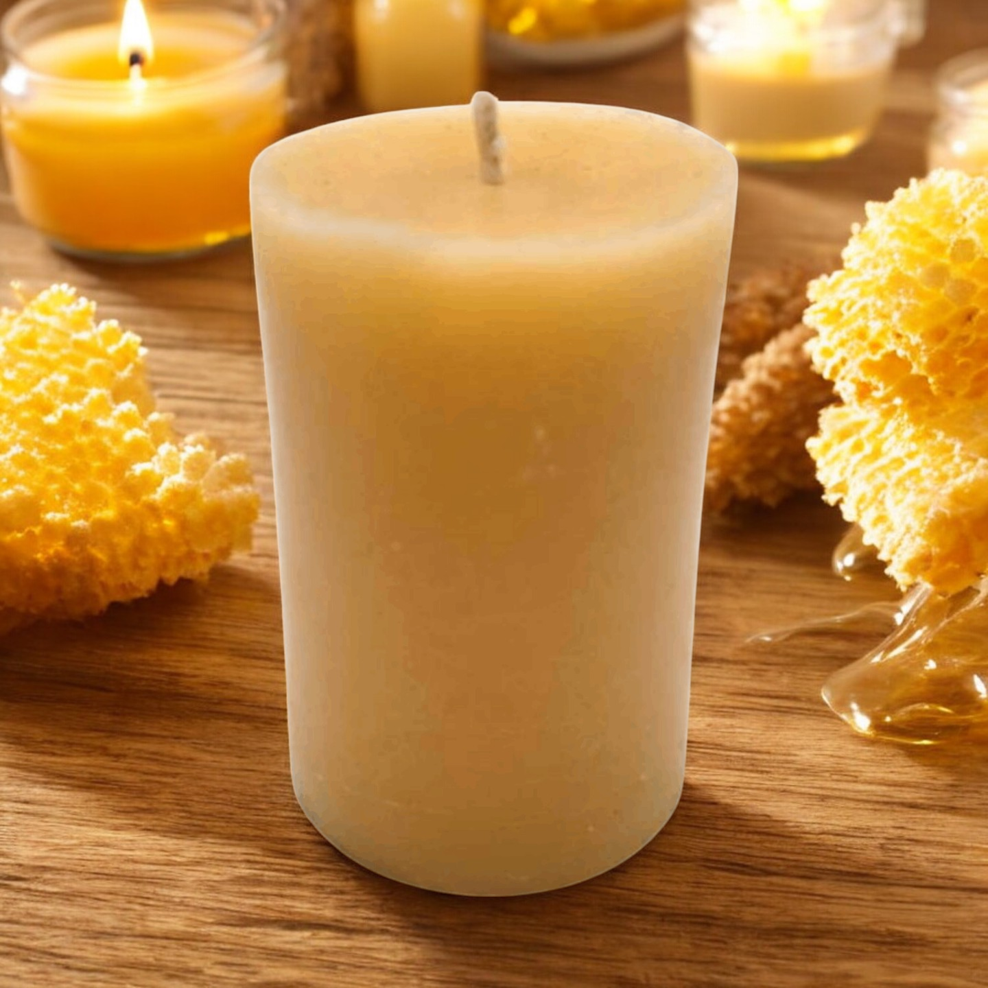 Bougies piliers en cire d'abeille