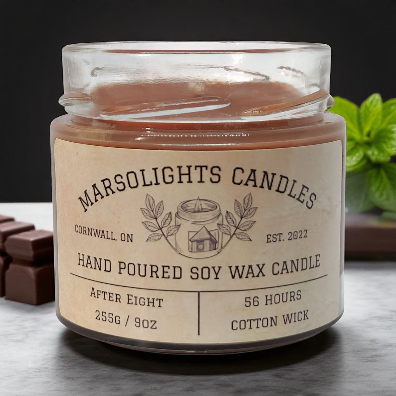 Bougie de soja de type After-Eight