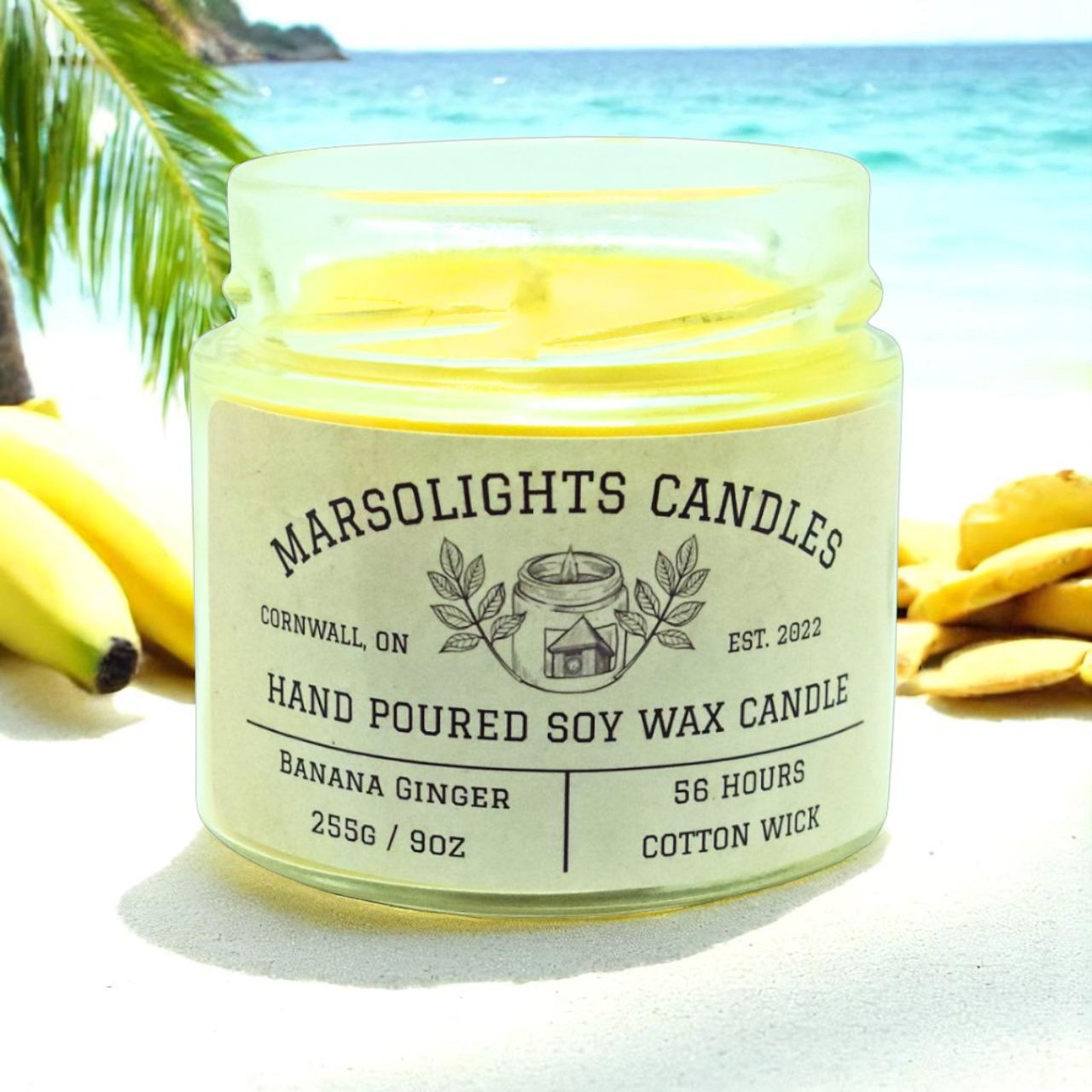 Bougie au soja banane et gingembre