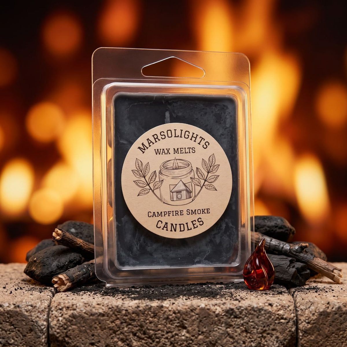 Campfire Scented Soy Wax Melt
Fragrance Notes:
Top: Crisp Fir Needle
Middle: Rich Woodsmoke, Crackling Flames
Base: Balsam Fir, Subtle Spices
Wax Melt Size: 80 g / 2.8 oz
Aroma Time: Approximately 6-8 hours per melt
Soy Wax / Made in Canada / Phthalate Free / Paraben Free
