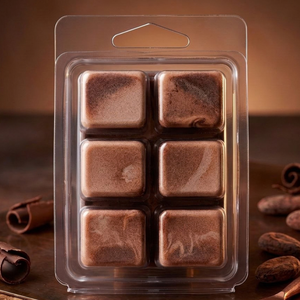Fudge Brownie Wax Melt
Fragrance Notes:
Top: Warm Chocolate Ganache, Melted Butter
Middle: Rich Cocoa Powder, Sugared Fudge
Base: Warm Vanilla, Bakery Notes
Wax Melt Size: 80 g / 2.8 oz
Aroma Time: Approximately 6-8 hours per melt
Soy Wax / Made in Canada / Phthalate Free / Paraben Free