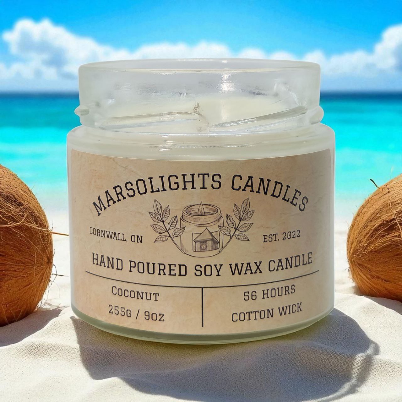 Bougie à la noix de coco et au soja