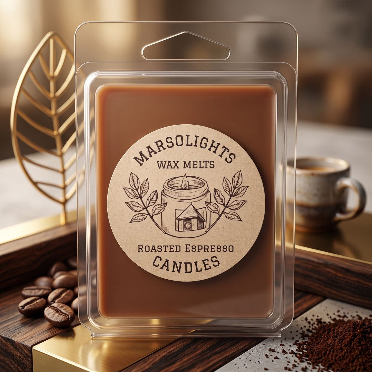 Roasted Espresso Soy Wax Melts
Fragrance Notes:
Top: Fresh Coffee Beans
Middle: Rich Roasted Espresso
Base: Sweet Vanilla
Wax Melt Size: 80 g / 2.8 oz
Aroma Time: Approximately 6–8 hours per melt
Soy Wax / Made in Canada / Phthalate Free / Paraben Free