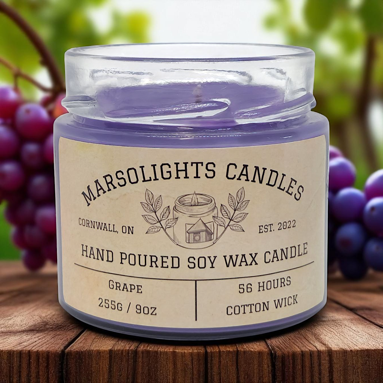 Fill your space with the rich, juicy aroma of our Grape Candle. This fragrance features robust, plump Concord grapes blended with sun-ripened berries for a sweet, fruity scent that’s both bold and refreshing.
Perfect for any room, this candle creates a warm, inviting atmosphere that’s ideal for relaxing or entertaining. It’s like having a basket of freshly picked grapes right at your fingertips!