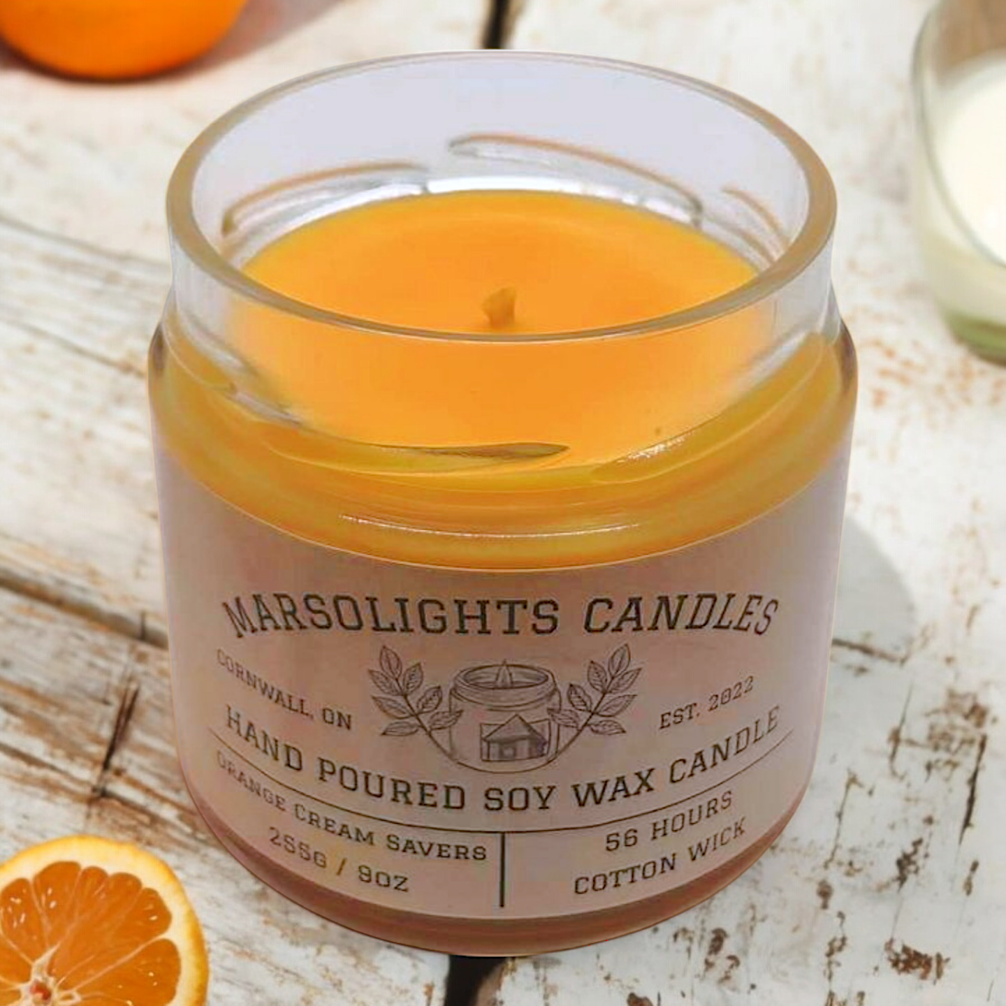 Bougie de soja à la crème d'orange