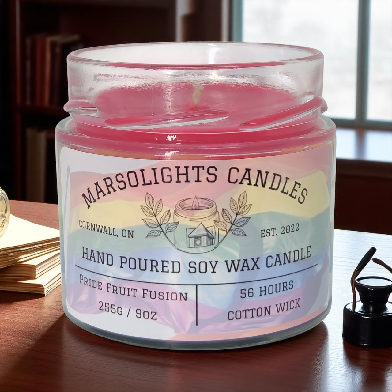 A candle Crafted in six colourful layers, each with its own unique fragrance. As the candle burns, each layer slowly reveals a new scent. Available While Quantities Last.
255g or 9 ounces.
Burn time: 56 Hours
Wick Type: Cotton
Scents start to finish: Berry Blaster, Clementine, Lemon Wedges, Green Apple, Fruit Loops, Galactic Grape