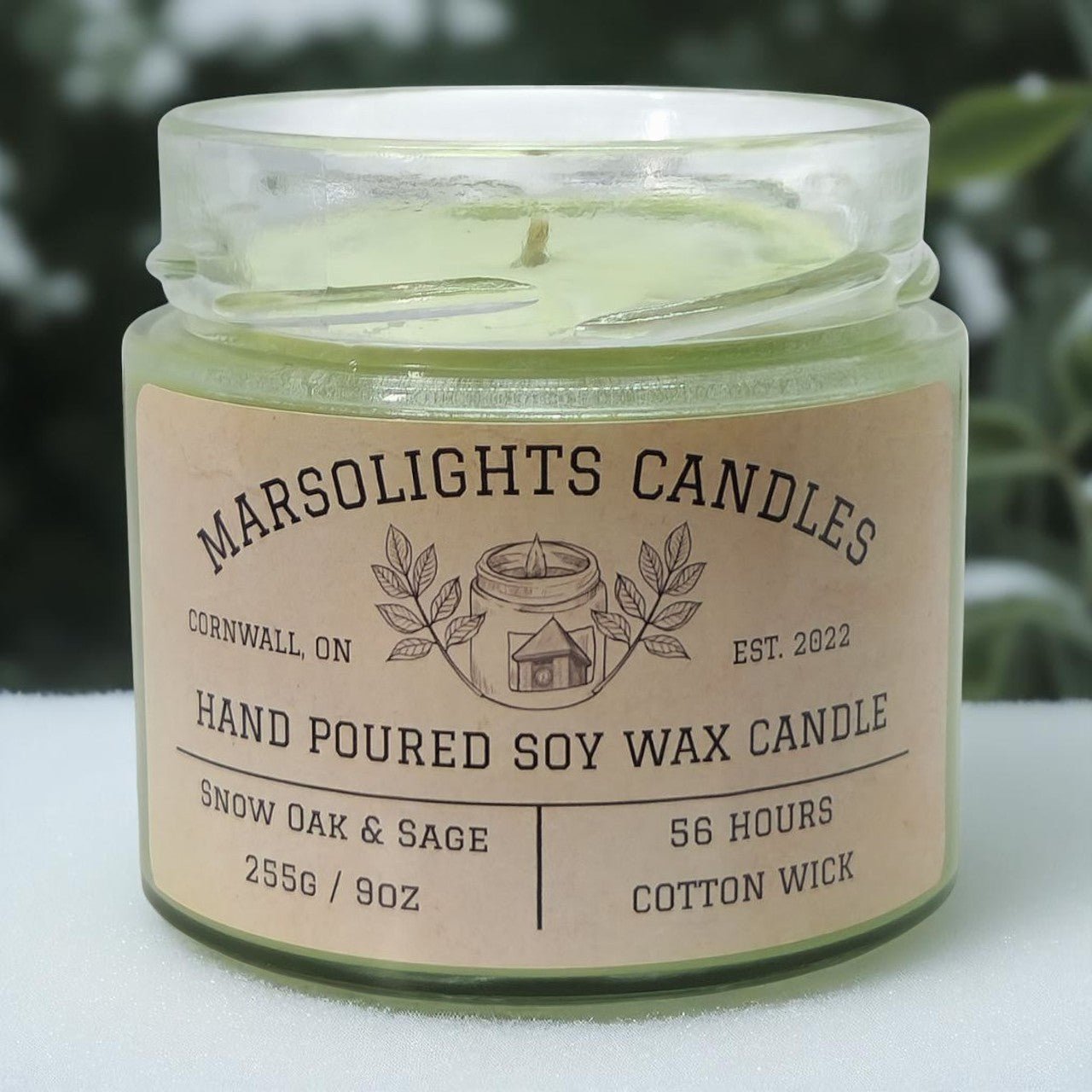 This winter-inspired blend opens with clary sage, bergamot, and the essence of snow-filled air. Mid notes of frosted lavender, fir needle, and black tea leaves add a serene herbal depth, while cedarwood, soft grey wool, and white oak ground the scent with a cozy, woodsy finish. Soy based Candle Made in Canada