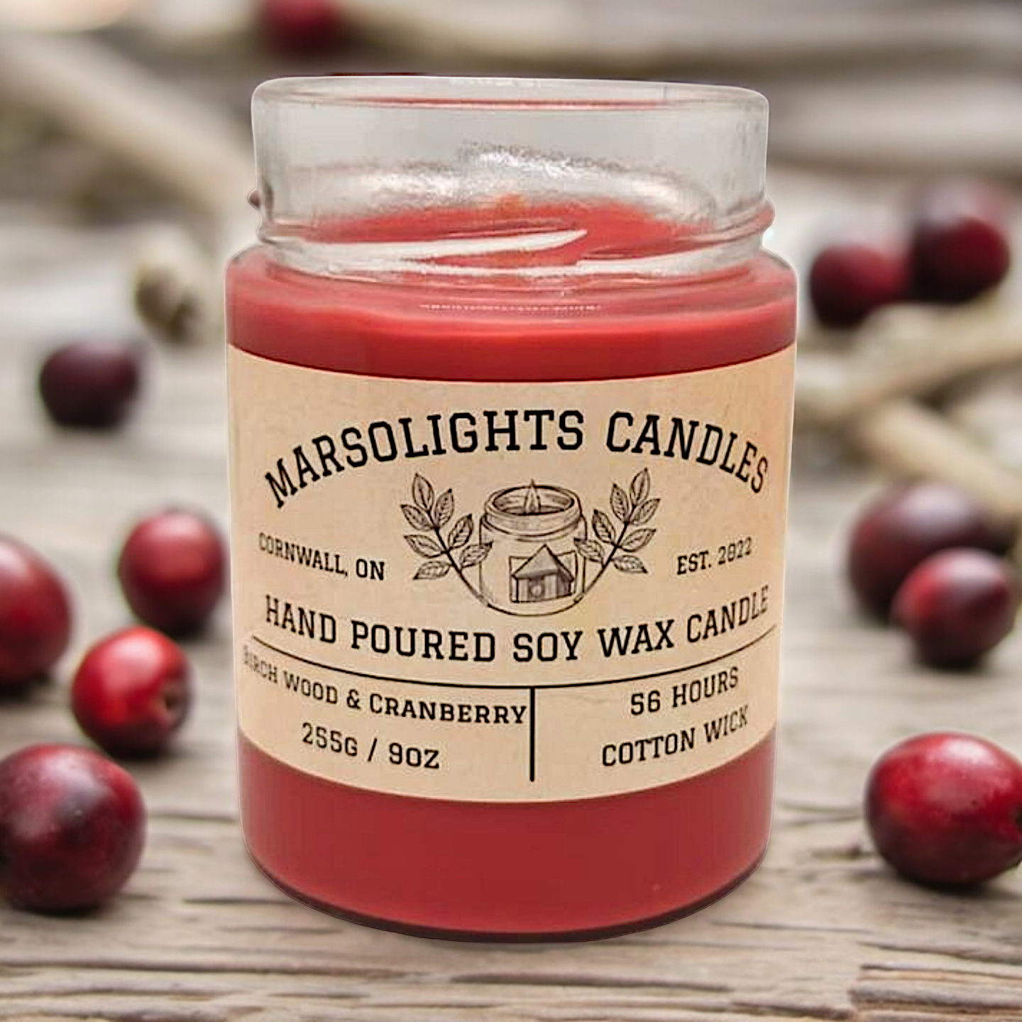 Birchwood & Cranberry - Soy Candle