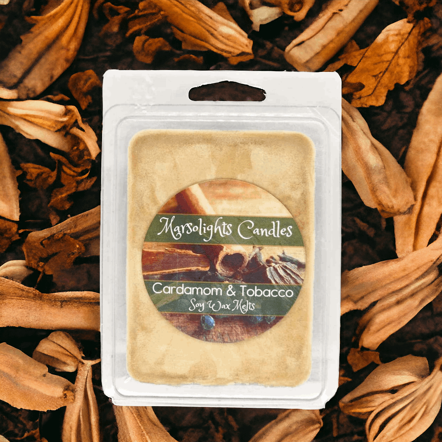 Cardamom and Tobacco soy wax melt all natural soy made in canada 