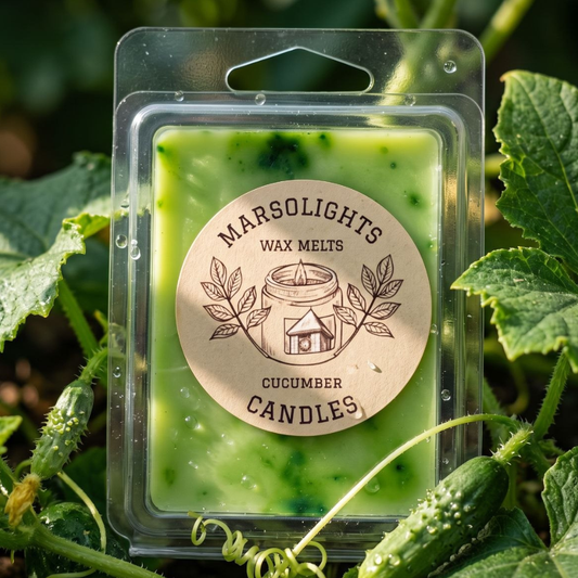 Cucumber Wax Melts featuring freshly peeled cucumber, green notes, lily of the valley, rose and geranium

Wax Melt Size: 80 g / 2.8 oz
Aroma Time: Approximately 8–10 hours per cube
Soy Wax / Made in Canada / Paraben Free