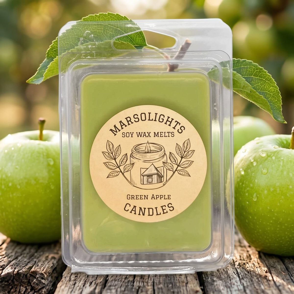 Green Apple Soy Scented Wax Melts
Fragrance Notes:
Top: Tart Green Apple, Zesty Citrus
Middle: Crisp Orchard Apple, Soft Fruity Florals
Base: Fresh Leafy Greens, Clean Musk
Wax Melt Size: 80 g / 2.8 oz
Aroma Time: Approximately 6-8 hours per melt
Soy Wax / Made in Canada / Phthalate Free / Paraben Free
