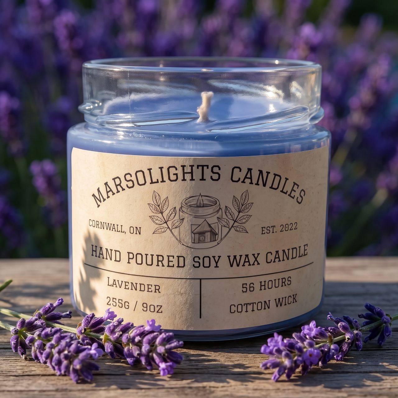 Lavender Scented Soy Candle
Made in Canada - Marsolights Candles
Scent Profile: Lavender, Eucalyptus, Rosemary & Patchouli
Burn time: 56 Hours
Wick Type: Cotton
Paraben Free
