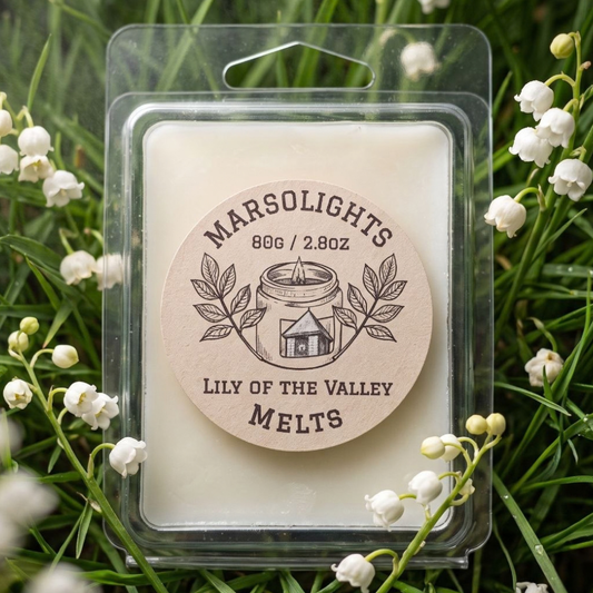 Lily of the Valley Wax Melts featuring lily of the valley, green bergamot, muguet, geranium, rose, tuberose, jasmine and ylang
Wax Melt Size: 80 g / 2.8 oz
Aroma Time: Approximately 8–10 hours per cube
Soy Wax / Made in Canada / Phthalate Free / Paraben Free
