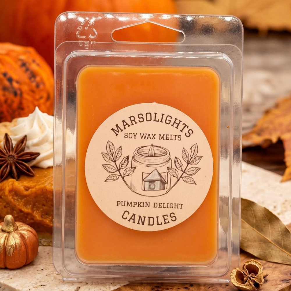 Fragrance Notes:
Top: Coconut Milk, Almond Butter, Maple
Middle: Aged Bourbon, Butter Rum, Allspice
Base: Fresh Pumpkin, Vanilla, Crushed Pecans
Wax Melt Size: 80 g / 2.8 oz
Aroma Time: Approximately 6-8 hours per melt
Soy Wax / Made in Canada / Phthalate Free / Paraben Free
