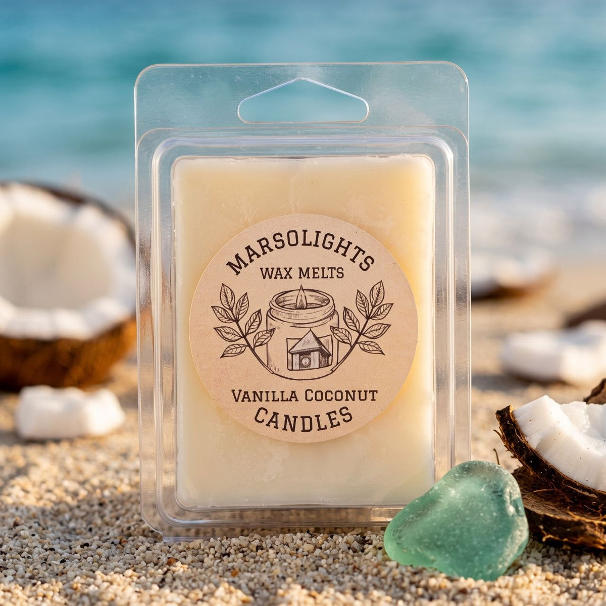 Vanilla Coconut Wax Melts 
Aroma notes featuring: coconut water, soft butter and vanilla crunch
Aroma Time: Approximately 6–8 hours per melt
Soy Wax / Made in Canada / Phthalate Free / Paraben Free