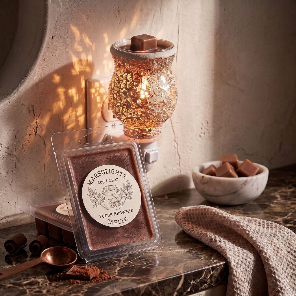 Fudge Brownie Wax Melt
Fragrance Notes:
Top: Warm Chocolate Ganache, Melted Butter
Middle: Rich Cocoa Powder, Sugared Fudge
Base: Warm Vanilla, Bakery Notes
Wax Melt Size: 80 g / 2.8 oz
Aroma Time: Approximately 6-8 hours per melt
Soy Wax / Made in Canada / Phthalate Free / Paraben Free